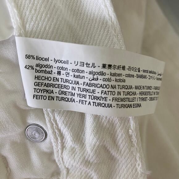 NWT Zara Baggy Wide Leg Jeans Size 32 White Full Length Mid Rise Neutral Casual - Picture 10 of 12